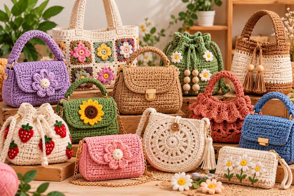 Crochet bags and purses